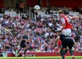 Viktor Gyokeres menjaringkan gol pertama buat pasukannya semasa menentang Athletic Bilbao di Stadium Emirates, London, semalam. - AFP