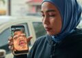 RIFKA Amelia Bustomi Sofia  menunjukkan gambar anaknya yang mengalami kecederaan serius dipercayai dibuli dan diserang sekumpulan rakan sekolahnya di Kuala Terengganu, Terengganu. - UTUSAN/PUQTRA HAIRRY