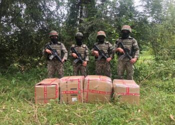 GANJA mampat yang dirampas Angkatan Tentera Darat Malaysia di kawasan Sungai Golok dekat Pasir Mas, Kelantan. IHSAN TDM
