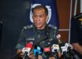 MOHD. Khalid Ismail dalam sidang akhbar berkaitan Op Northen Star di Menara 1, Bukit Aman, Kuala Lumpur. - UTUSAN/ISKANDAR ISHAK