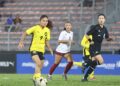 PENYERANG skuad wanita B-20 negara, Kaseh Carlmila menjaringkan dua gol dalam aksi Kumpulan F Kelayakan Piala Asia Wanita B-20 2026 berdepan Guam di Stadium Bola Sepak Kuala Lumpur, malam tadi.-IHSAN FAM