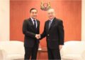 ONN Hafiz Ghazi bertemu Kim Yong dalam lawatan kerjanya ke Singapura.