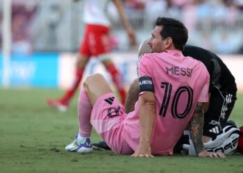 Lionel Messi mengalami kecederaan semasa perlawanan Fasa Satu Piala Liga antara Inter Miami CF dan Club Necaxa di Stadium Chase, Fort Lauderdale, Florida, Sabtu lalu. - AFP