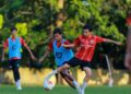 Pemain Perlis GSA FC menjalani latihan menjelang aksi pembukaan saingan Liga A1 Semi Pro menentang Kedah FA di Kangar, malam ini.-UTUSAN
