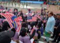 ANWAR Ibrahim meninjau persiapan pada raptai penuh sempena sambutan Hari Kebangsaan 2025 di Dataran Putrajaya, semalam. - UTUSAN/FAISOL MUSTAFA