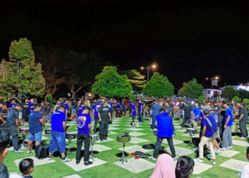 Ahli BOS membuat persiapan  menjelang perlawanan Piala Sumbangsih menentang Selangor FC di Stadium Sultan Ibrahim, Iskandar Puteri.
