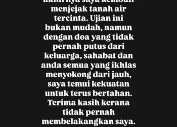 TANGKAP layar luahan Eda Ezrin selepas kembali semula ke Malaysia semalam.