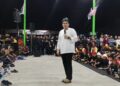 DR. MUHAMAD Akmal Saleh semasa Perhimpunan Pemuda UMNO Terengganu sempena sambutan ulang tahun ke-76 pergerakan itu di Dewan Terbuka Astaka Jerteh, Besut, Terengganu. - UTUSAN/WAN ZURATIKAH IFFAH WAN ZULKIFLI