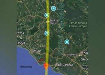 TANGKAP layar pemberitahuan automatik Google mengenai gegaran di sekitar kawasan Batu Pahat yang direkodkan pada magnitud 2.9.