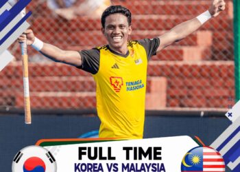 PENYERANG hoki negara, Akhimullah Anuar Esook  muncul wira pasukan apabila meledak tiga gol ketika menewaskan Korea Selatan 4-1 dalam aksi kedua Kumpulan B Piala Asia 2025 di India, hari ini. - Ihsan Konfederasi Hoki Malaysia