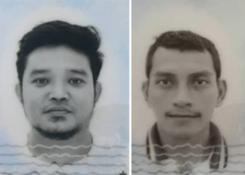 MASABUDING Sa-Laeh (kiri) Nasri E-Sa yang maut dalam kebakaran rumah pada pukul 11 pagi di Lorong Manggis, Batu 36, Jalan Johor Bahru-Pontian.