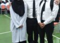 KEMBAR tiga tidak seiras (dari kiri) Aqmar Batrisyia Dayana Shahril, Muhammad Irfan Darwisy Shahril  dan Muhammad Shahir Shahril semasa mendaftar dalam tiga pengajian berbeza di Politeknik Nilai baru-baru ini.