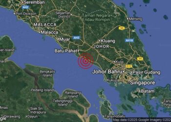 GAMBARAN MetMalaysia berkaitan gegaran lemah yang berlaku di Batu Pahat pagi tadi.