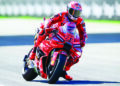 Marc Marquez ketika sesi latihan di Litar Catalunya sempena GP Sepanyol, semalam.-AFP