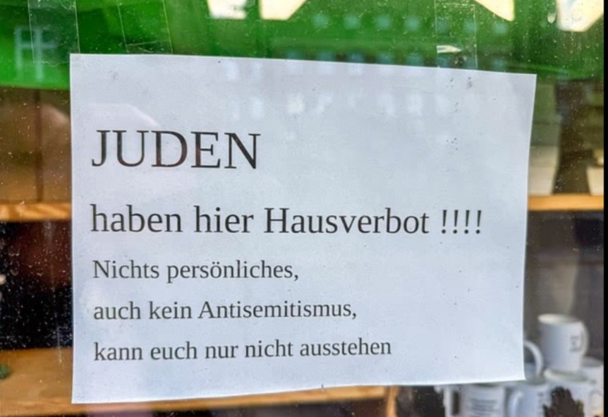 Kedai di Jerman tampal notis larang orang Yahudi masuk 1 34 3 kedai jerman