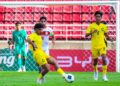 PEMAIN negara, Alif Izwan mengawal bola ketika berdepan Lubnan dalam aksi Kelayakan Piala Asia B-23 di Stadium Thammasat.- IHSAN MALAYSIA NT