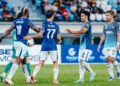 PEMAIN KL City FC meraikan kejayaan mereka menumpaskan Brunei DPMM FC 4-0 dalam aksi Liga Super di Stadium Sultan Hassanal Bolkiah, malam ini. IHSAN KL CITY FC