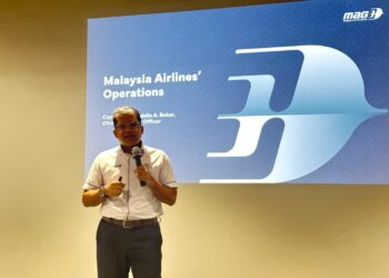 NASARUDDIN A. Bakar semasa majlis Airline 101 MAG di MAB Academy, Zon Sokongan Selatan Lapangan Terbang Kuala Lumpur (KLIA) di sini, semalam.