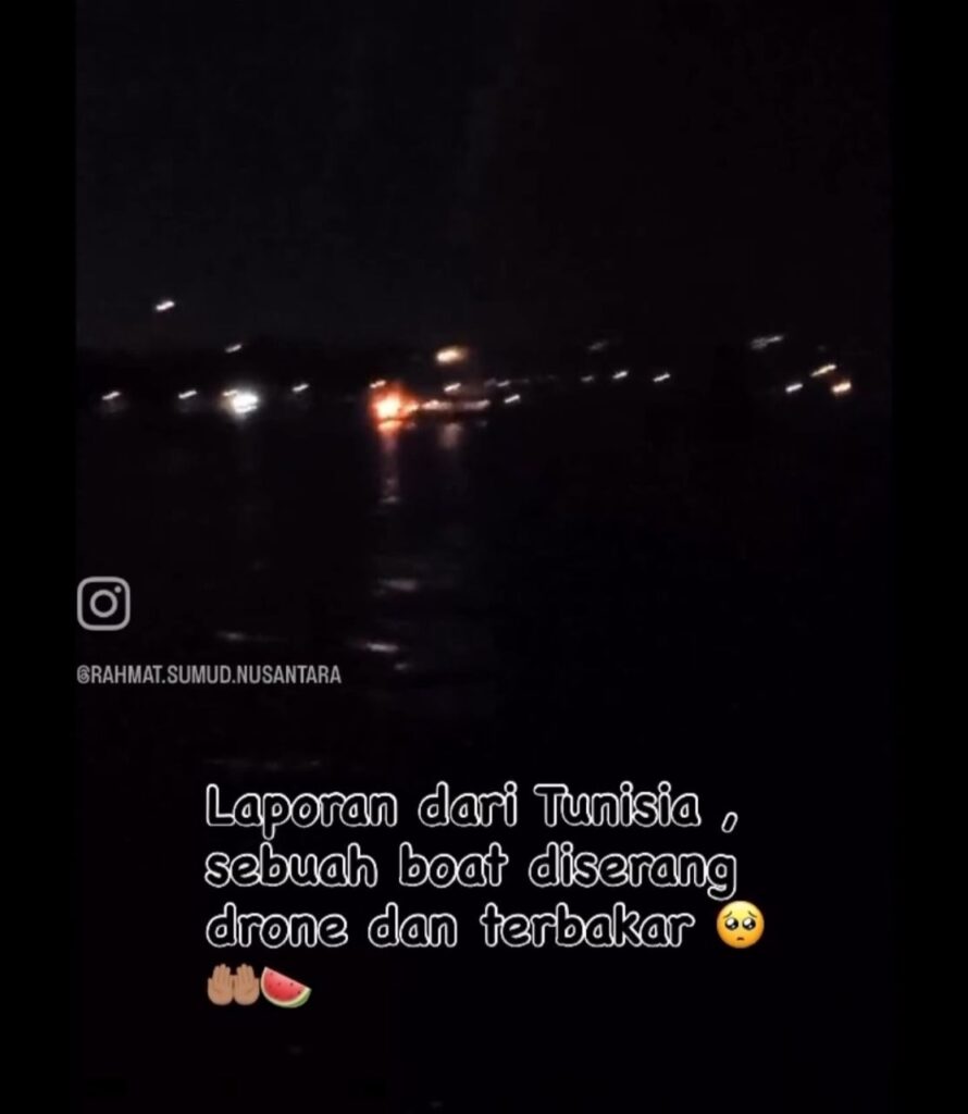 Satu lagi kapal misi ke Gaza diserang dron di perairan Tunisia 1 WhatsApp Image 2025 09 09 at 09.46.40