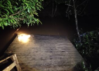 LOKASI mangsa dipercayai dibaham buaya.