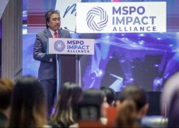 JOHARI Abdul Ghani ketika berucap merasmikan MSPO Impact Alliance di ibu negara di sini hari ini.
