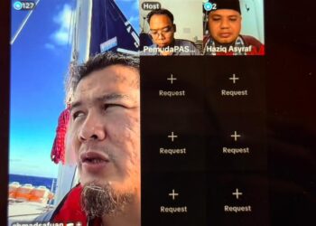 AHMAD Safwan Ujar berkongsikan pengalaman dan situasi semasa rombongan misi kemanusian Global Sumud Flotilla (GSF) dalam sesi siaran langsung di laman Tik Tok Pemuda Pas Perlis semalam.-UTUSAN