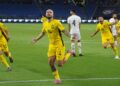 Penyerang Harimau Malaya, Joao Figueiredo meraikan gol jaringannya menentang Palestin di Stadium Sultan Ibrahim, Iskandar Puteri, Johor, kelmarin. - UTUSAN/RAJA JAAFAR ALI