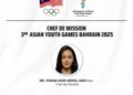 FARAH Ann Abdul Hadi diberi penghormatan apabila dilantik sebagai Ketua Kontinjen ke Sukan Remaja Asia ke-3 di Bahrain pada 22 hingga 31 Oktober ini. - Ihsan MOM