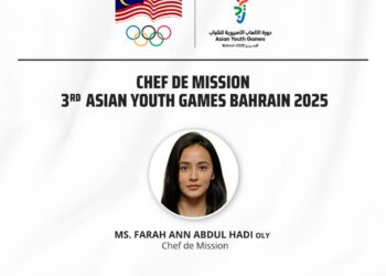 FARAH Ann Abdul Hadi diberi penghormatan apabila dilantik sebagai Ketua Kontinjen ke Sukan Remaja Asia ke-3 di Bahrain pada 22 hingga 31 Oktober ini. - Ihsan MOM