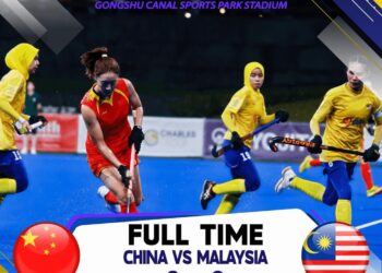 SKUAD hoki wanita negara dibelasah China 8-0 dalam aksi pertama Kumpulan A Piala Asia di Gongshu, hari ini. - Konfederasi Hoki Malaysia