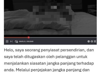 EMEL daripada satu akaun tidak dikenali berbaur ugutan memaparkan tangkap layar video yang disunting menerusi teknologi AI memaparkan gambar wajah Najwan Halimi. - FACEBOOK NAJWAN HALIMI