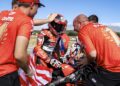 Qabil Irfan meraikan kejayaannya bersama krew pasukan selepas disahkan selaku juara keseluruhan ESBK Talent pada Kejohanan Superbike Sepanyol 2025 di Litar Estoril, Portugal, hari ini. - Ihsan SIC Racing