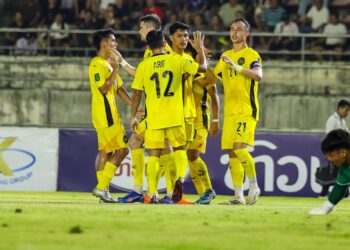 PEMAIN Harimau Malaya merasikan kejayaan ketika menumpaskan Laos 3-0 dalam kelayakan Piala Asia 2027, kelamrin- IHSAN MALAYSIA NT