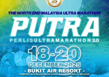 Perlis Ultra Marathon (Putra) 2025  bakal kembali pada tahun ini menerusi penganjuran yang dijadualkan berlangsung pada 18 hingga 20 Disember.-UTUSAN
