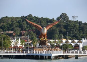 PAPAN tanda amaran mengenai kehadiran ubur-ubur termasuk spesies berbahaya ubur-ubur kotak dipasang di Pantai Chenang, Langkawi, Kedah baru-baru ini.