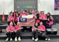 KUMPULAN UCC ketika baru sahaja selesai membuat persembahan di slot Friendship Concert yang melibatkan hanya tiga daripada 14 negara yang dipilih untuk membuat persembahan tersebut.