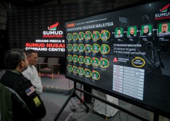 SANI Araby Abdul Alim Araby ketika sidang media Misi Global Sumud Flotila Sumud Nusantara di SNCC, Sepang. - UTUSAN/FAIZ ALIF ZUBIR