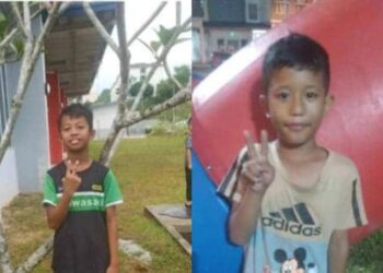 MUHAMMAD RAYYAN (kanan) dan Muhammad Khalish (kiri) ditemui mati lemas di Tasik Menawan, Taman Pelangi Indah, Johor Bahru, awal pagi tadi.