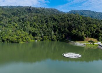 KEADAAN terkini Empangan Air Itam di Pulau Pinang yang dilaporkan hampir penuh.-GAMBAR/PBAPP