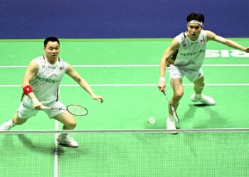 PEMAIN beregu lelaki negara, Aaron Chia-Soh Wooi Yik tersingkir di pusingan kedua Terbuka Denmark, hari ini. - AFP