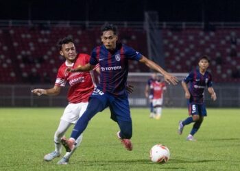 AKSI Liga A1 Semi Pro antara Kelantan KRW dan JDT II di Kota Bharu, semalam.