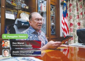 ANWAR Ibrahim menghubungi Perdana Menteri Thailand, Anutin Charnvirakul dan Perdana Menteri Kemboja, Hun Manet bagi membincangkan rundingan damai antara kedua-dua negara. – FACEBOOK