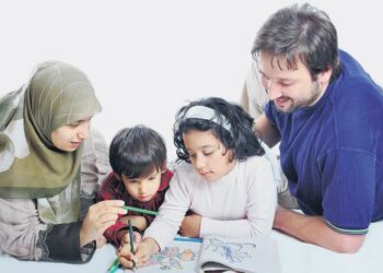 IBU bapa berperanan membentuk adab anak dengan menjadi contoh teladan, mendidik dengan kasih sayang serta membimbing mengenal batas pergaulan dan nilai hormat terhadap orang lain.