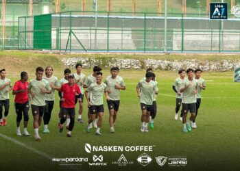 KELANTAN KRW menjalani latihan untuk aksi Liga A1 minggu ini menentang Armed Forces FC.