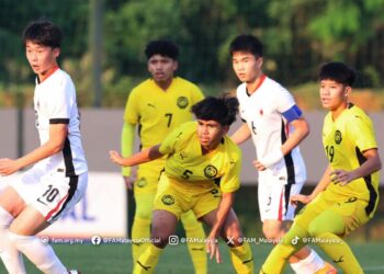 AKSI Skuad B-16 negara ketika berdepan Hong Kong dalam aksi kedua kempen kelayakan Piala Asia B-17 2026.-IHSAN FAM