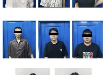 LAPAN warganegara China terbabit sindiket penipuan pelaburan ditahan di sebuah bilik hotel di Triang, Bera, Pahang - FOTO IHSAN IPD BERA