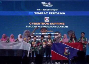 KONTINJEN Pahang juara keseluruhan program Malaysia Techlympics 2025 di Melaka baru-baru ini.