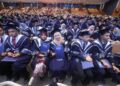 SEBAHAGIAN graduan sulung dari Fakulti Kecerdasan Buatan dan Keselamatan Siber sewaktu Majlis Konvokesyen Universiti Teknikal Malaysia Melaka (UTeM) ke-21, hari ini.