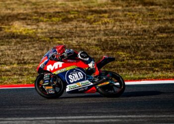 Hakim Danish Ramli beraksi cemerlang selaku pelumba ganti selepas menamatkan perlumbaan Moto3 di kedudukan ke-12 pada Grand Prix Motosikal Portugal di Litar Antarabangsa Algarve, Portugal, hari ini. - Ihsan MSi Racing Team