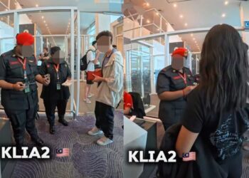 Tangkap layar rakaman yang tular di media sosial.